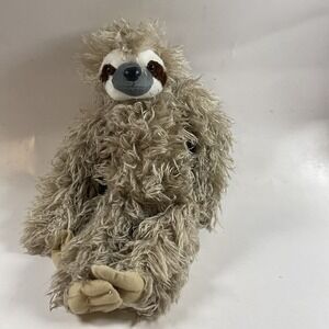 Wild Republic Cuddlekins Sloth Plush 17" Shaggy Shiny Fur 3 Toe Stuffed Animal